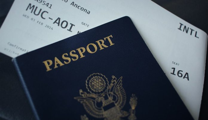 Passport validity check before Europe travel Passport and travel documents prepared before a trip